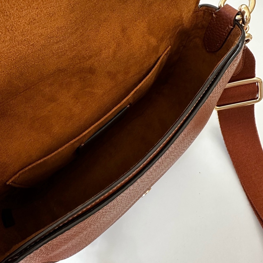 Coach Saddle Bag Purse Brown Cognac Color - Picture 4 of 5